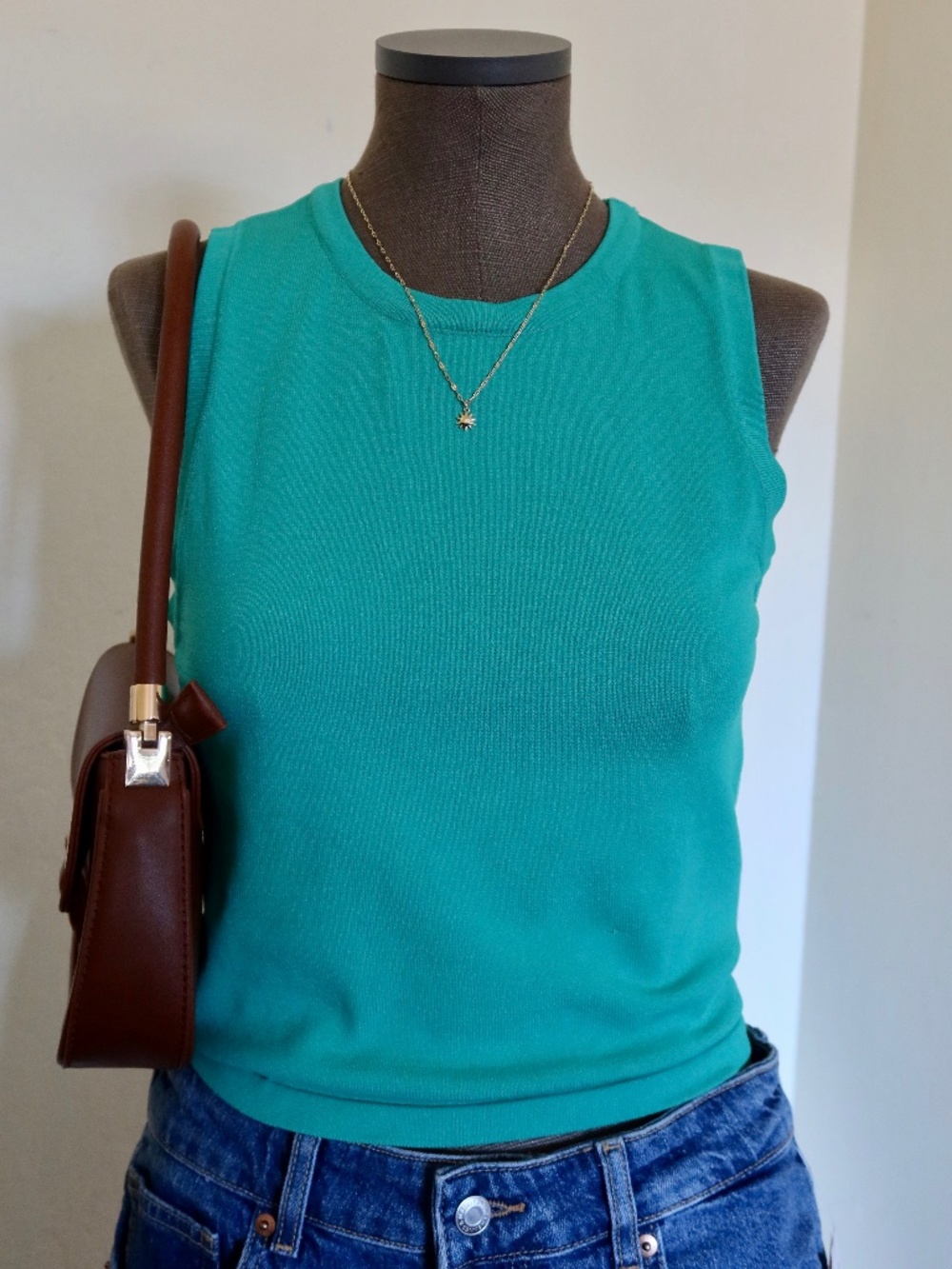 Teal Sweater Tank Top